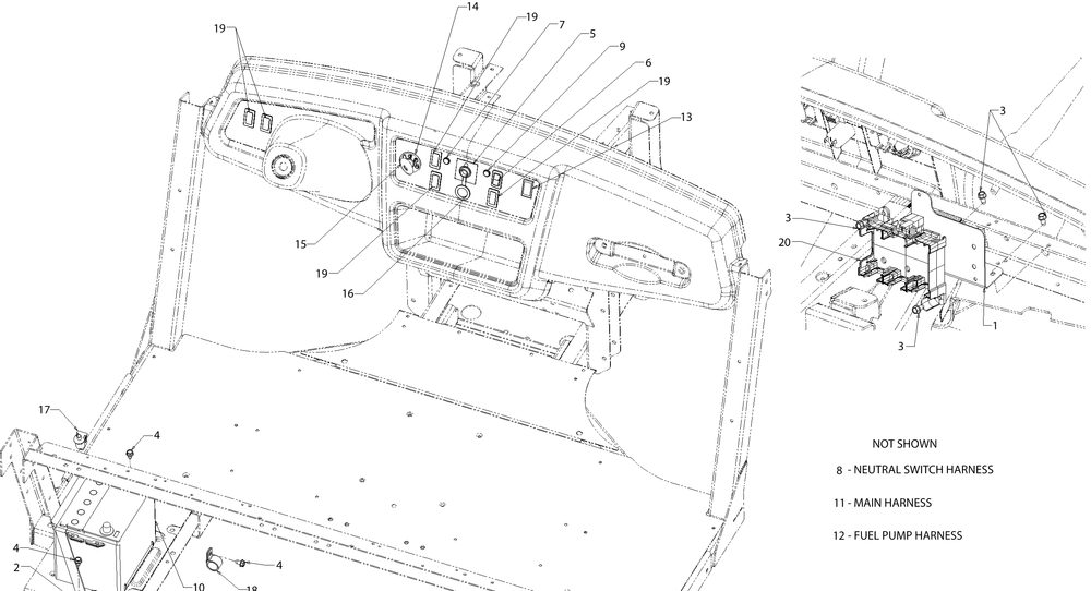 Electrical Diagram and Parts List for 747EFI4X4 (37AM485D010)(2017) Cub Cadet Lawn Tractor Accessories